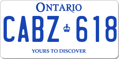 ON license plate CABZ618