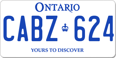 ON license plate CABZ624