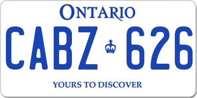 ON license plate CABZ626