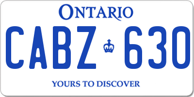 ON license plate CABZ630