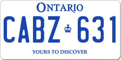 ON license plate CABZ631