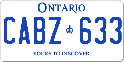 ON license plate CABZ633