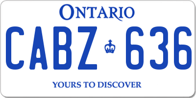 ON license plate CABZ636