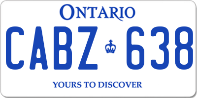 ON license plate CABZ638