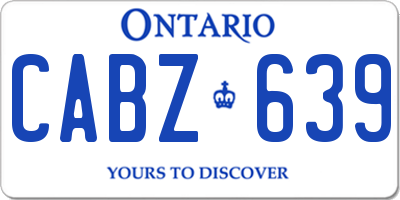 ON license plate CABZ639