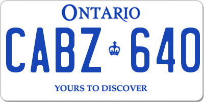 ON license plate CABZ640