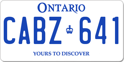 ON license plate CABZ641