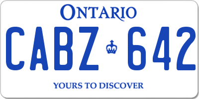 ON license plate CABZ642