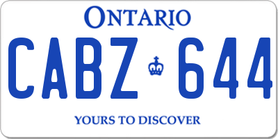 ON license plate CABZ644