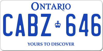 ON license plate CABZ646