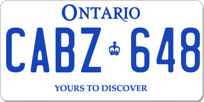 ON license plate CABZ648