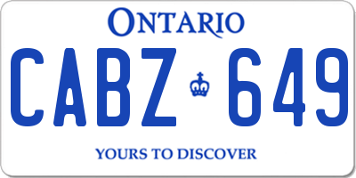 ON license plate CABZ649