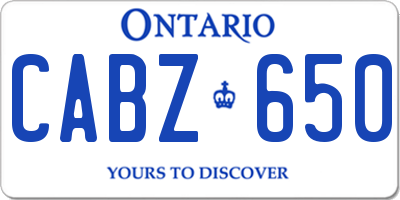 ON license plate CABZ650