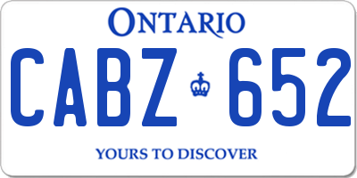 ON license plate CABZ652