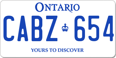 ON license plate CABZ654