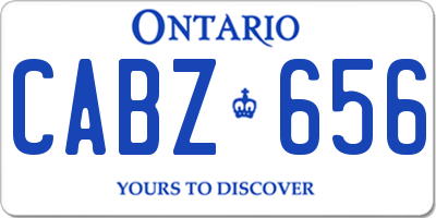 ON license plate CABZ656