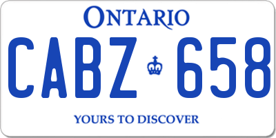 ON license plate CABZ658