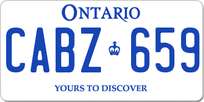 ON license plate CABZ659