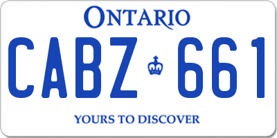 ON license plate CABZ661