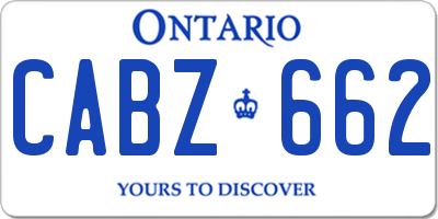 ON license plate CABZ662