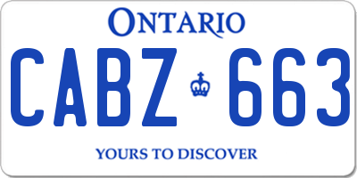 ON license plate CABZ663