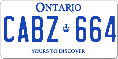 ON license plate CABZ664