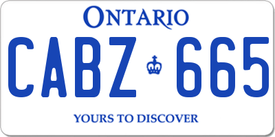 ON license plate CABZ665