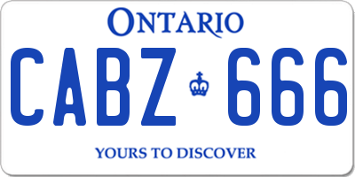 ON license plate CABZ666