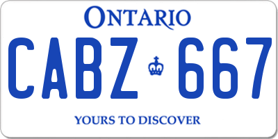 ON license plate CABZ667