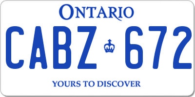 ON license plate CABZ672