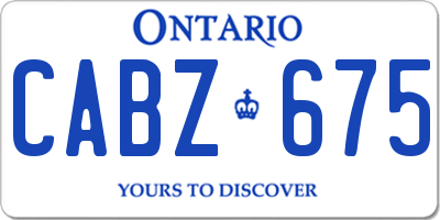 ON license plate CABZ675