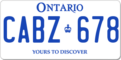 ON license plate CABZ678