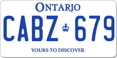 ON license plate CABZ679