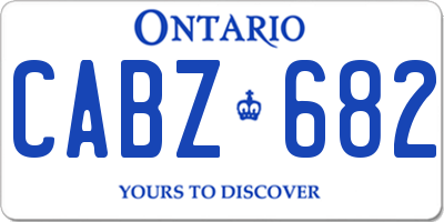 ON license plate CABZ682