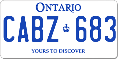 ON license plate CABZ683