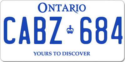 ON license plate CABZ684