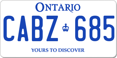 ON license plate CABZ685