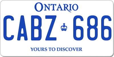 ON license plate CABZ686