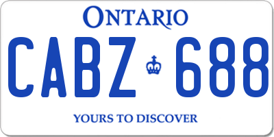 ON license plate CABZ688