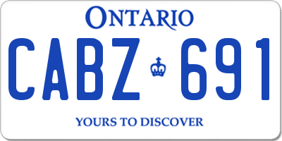 ON license plate CABZ691