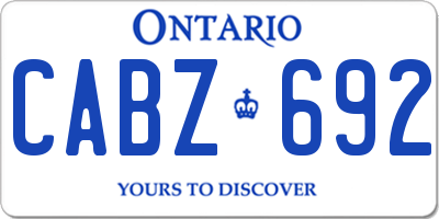 ON license plate CABZ692