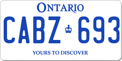 ON license plate CABZ693