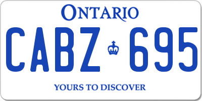 ON license plate CABZ695