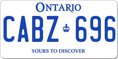 ON license plate CABZ696