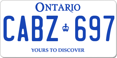 ON license plate CABZ697