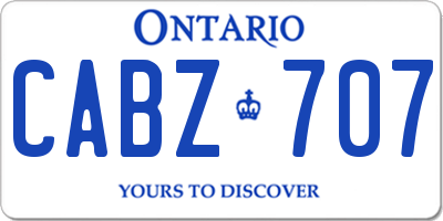 ON license plate CABZ707