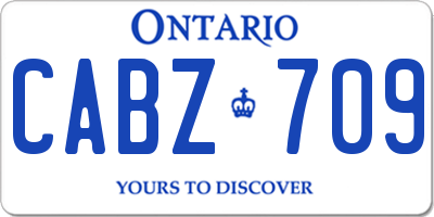 ON license plate CABZ709