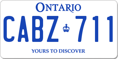 ON license plate CABZ711