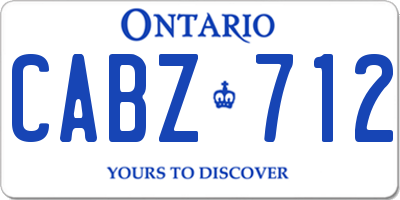 ON license plate CABZ712