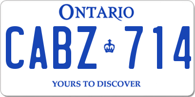 ON license plate CABZ714